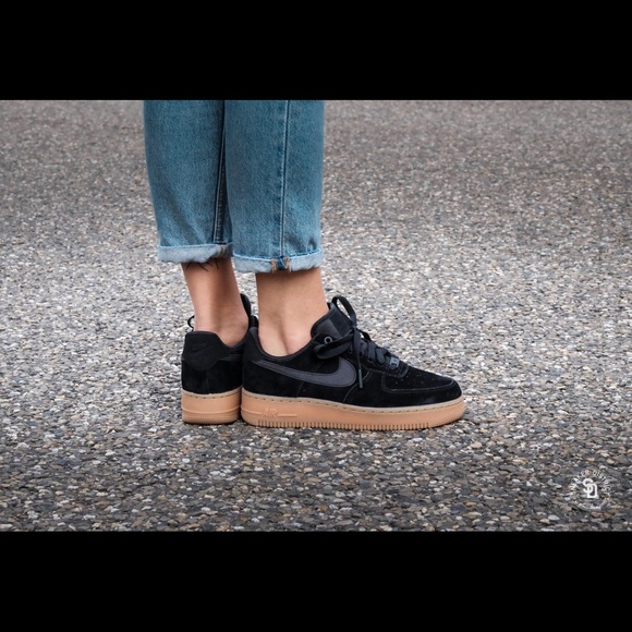 womens black suede nike air force 1